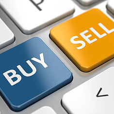 Business trade or stocks online concept - buy and sell keys